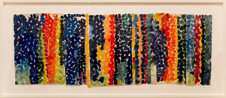 Alma Thomas mosaic-like chips of brilliant color amplify the impact of her small collage included &#x201c;Making Space: Women Artists and Postwar Abstraction.&#x201d; Photo: Adel Gorgy