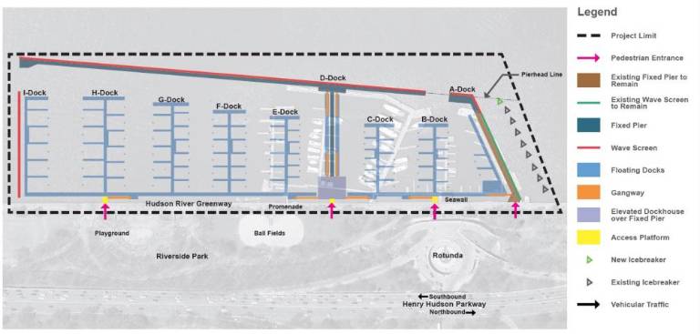 The design plan for the new boat basin includes additional boat slips.