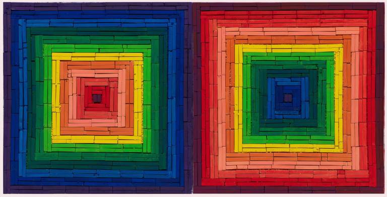 Vik Muniz, “Metachrome (Double Scramble, after Frank Stella),” 2016, Archival pigment print, Ben Brown Fine Arts, London