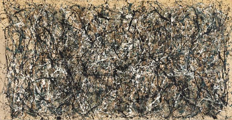 Jackson Pollock (American, 1912-1956). &quot;One: Number 31, 1950.&quot; 1950. Oil and enamel paint on canvas, 8' 10? x 17' 5 5/8? (269.5 x 530.8 cm). The Museum of Modern Art, New York. Sidney and Harriet Janis Collection Fund (by exchange), 1968. &#xa9; 2015 Pollock-Krasner Foundation / Artists Rights Society (ARS), New York