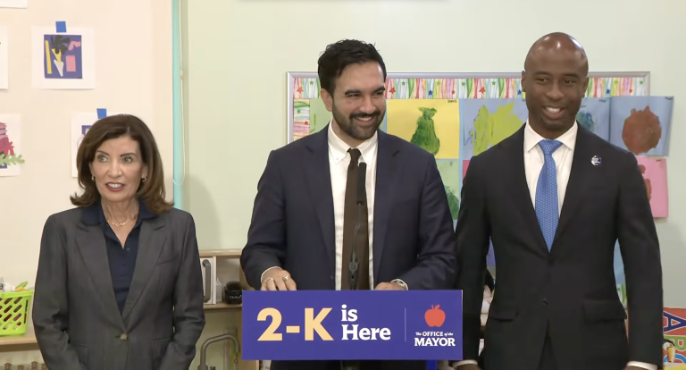 NYC Mayor Mamdani, alongside DOE Chancellor Kamar Samuels and NYS Governor Kathy Hochul, announced over 2,000 children received offers for the inaugural 2-K public school class, out of an application pool of 5,700 Aug. 4.