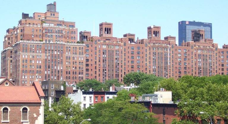 London Terrace, a massive rent stabilized complex in Chelsea. Tenants protected by current rent regulation and stabilization laws could see changes if the state legislature doesn't act.