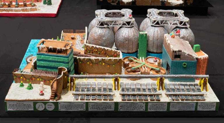 Kate Sigrist reimagined the Newtown Creek Wastewater Treatment Plant in gingerbread and won the top prize, “Best Overall,” and the award for “Best Borough Spirit: Brooklyn.”