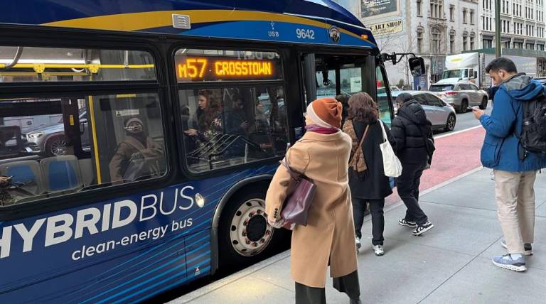 <b>If everyone paid their bus fare, the New York City Transit system would have over $300 milllion more revenue a year--nearly a third of the amount it hopes it will collect by slapping tolls on cars in the soon to be enacted congestion pricing zone in Manhattan.</b> Photo: Ralph Spielman