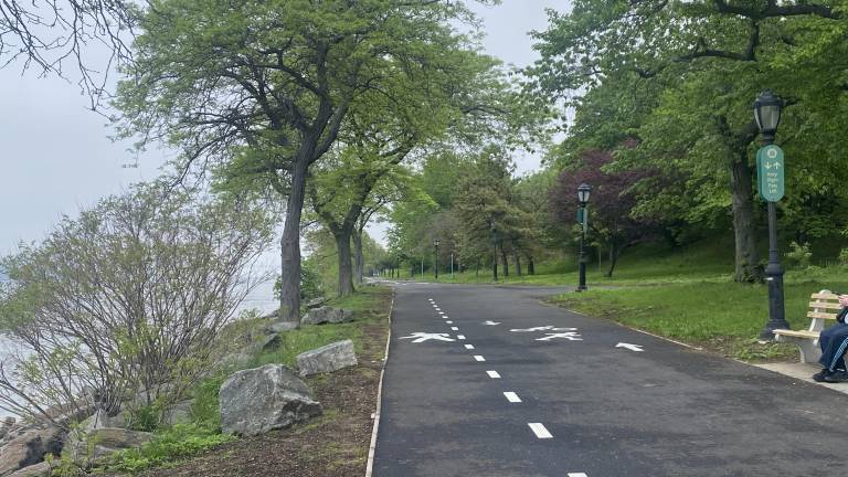 Cherry Walk can welcome visitors again along newly repaved roadway that aims to keep bikers and pedestrians safe by separating them. The blossoms on the cherry trees won’t be visible again until next season as unusually windy weather cut short the blooming season this year.
