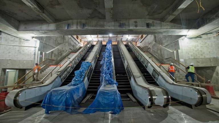 Escalators on the 7 line extension shortly before it opened. Photo courtesy MTA