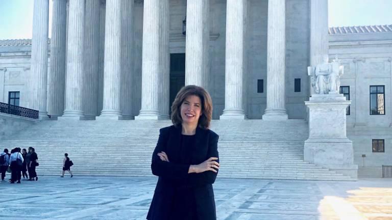 Julie Menin, director of the census for New York City, at the U.S. Supreme Court during oral arguments over the addition of a citizenship question.