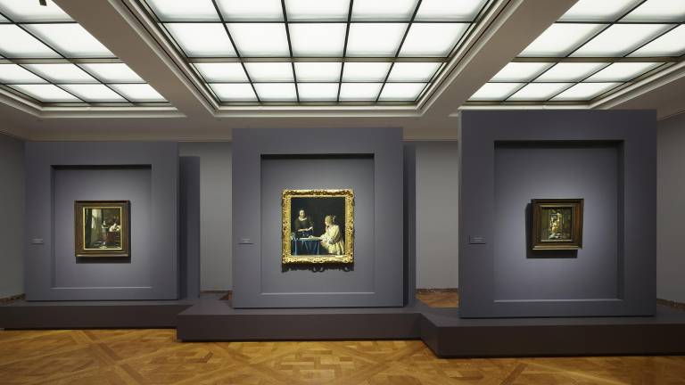 Gallery view of “<i>Vermeer’s Love Letters</i>,” the first show in the new Ronald S. Lauder Exhibition Galleries, on the first floor, off the Garden Court in the former Music Room. That space is now reserved for the revolving temporary exhibits.