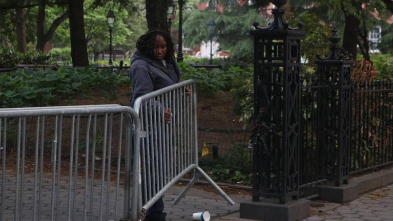 Currently, the Parks Department has to manually move the police barricades twice a day to close and reopen the eleven entrances to the Park.