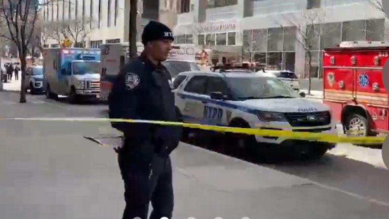 Police and the FDNY responded to a suspicious package in the lobby of Memorial Sloan Kettering Cancer Center on March 14 for what was initially feared to be an explosive.