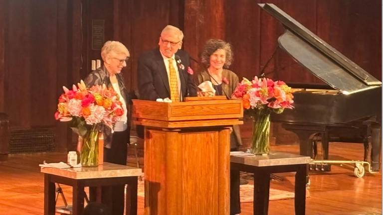 The children of Ronnie Eldridge, son Daniel and daughters Lucy and Emily, recall their mother at a memorial service March 11 at the New York Society for Ethical Culture, Alder Hall. Their mother, a UWS power broker and former city council member passed at the age of 95 on March 4.