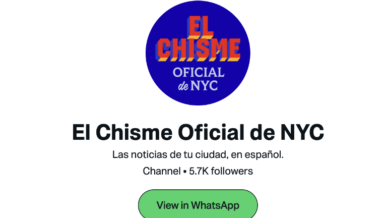 Link to join “El Chisme Oficial de NYC” WhatsApp channel