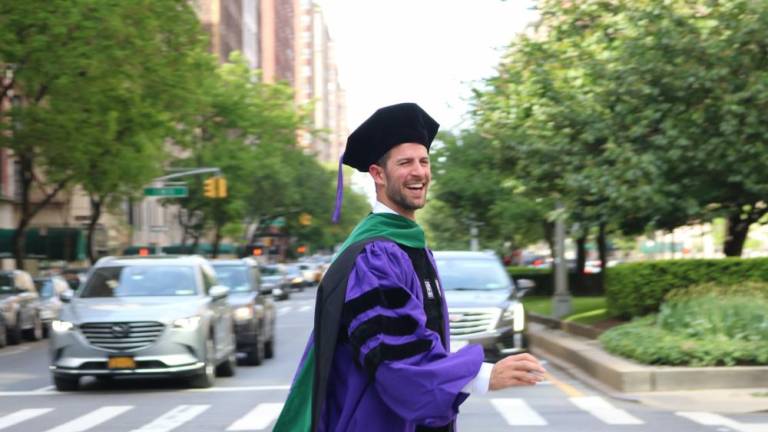 Dr. David Jevotovsky after graduation from NYU Grossman School of Medicine last week. Photo: Zoey Lyttle