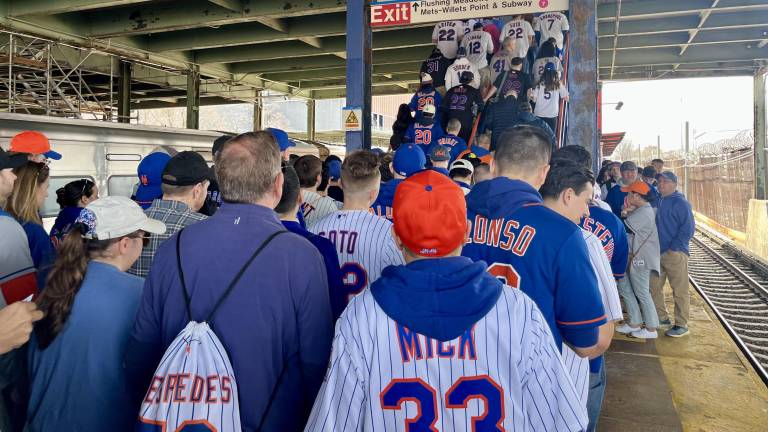 Fans arrive for opening day at Citifield.
