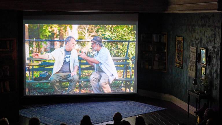John McDonagh (left) and Seth Goldman play two old school New Yorkers in indie film “Love New York” which had a fundraising screening at the Irish Repertory Theater in Chelsea recently.
