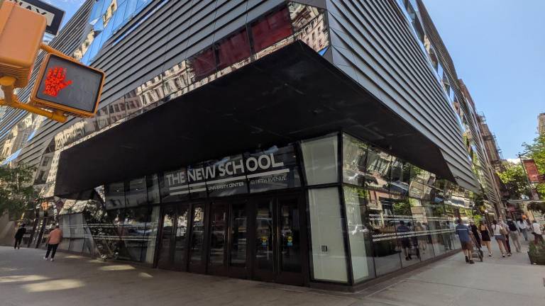 The New School University center on the northeast corner of Fifth Avenue and East 13th Street.