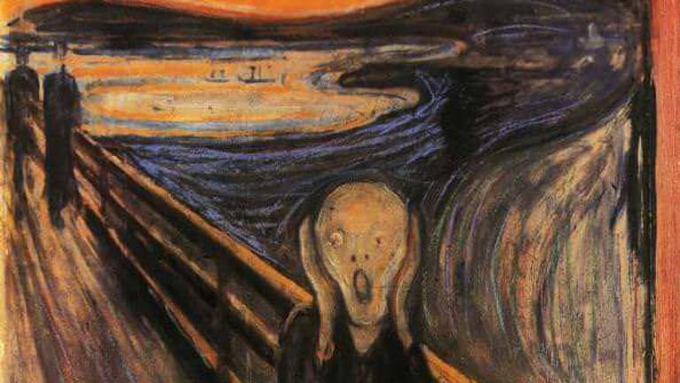 When I tell my college class that I require a public speaking project as part of their grade, the reaction I get is usually akin to the fellow in The Scream. Painted 130 years ago this most famous work of Norwegian artist Edvard Munch that hangs in the National Museum of Oslo also precisely captures the feeling of dread or terror that most students today have for this assignment.