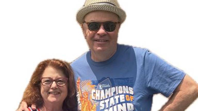 They met while working at Fairchild Publications when the two die-hard Knicks fans decided to split a season ticket mini-plan. Romance blossomed, leading to marriage and two kids, thanks to the Knicks.