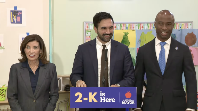 NYC Mayor Mamdani, alongside DOE Chancellor Kamar Samuels and NYS Governor Kathy Hochul, announced over 2,000 children received offers for the inaugural 2-K public school class, out of an application pool of 5,700 Aug. 4.