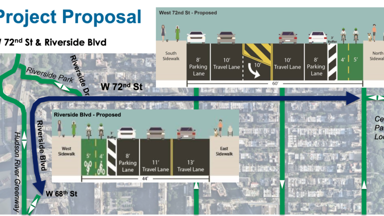 Plans for the West Side of the river-to-river bike lane are more developed than the plans on the East Side.