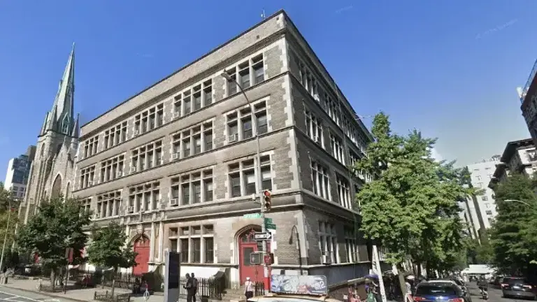 Rockefeller Group has provided new details on its plans to transform 200 W. 97th St. (above), a former parochial school connected to the Holy Name of Jesus and Saint Gregory the Great, into an apartment tower.