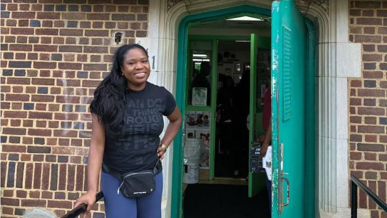 Mirlene Casimir after dropping off her son at 2-K