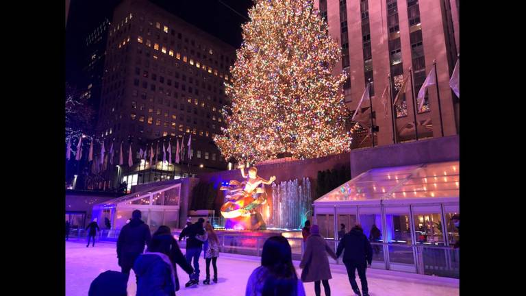 The original rink at Rockefeller Center, in December 2020, shortly before its demolition.